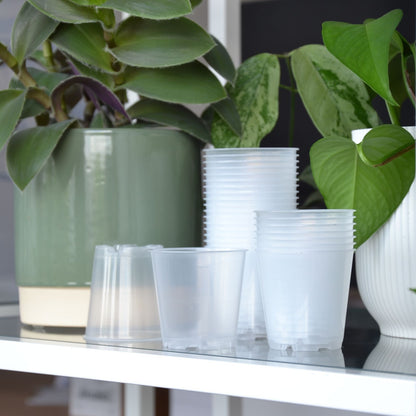 Pflanztopf, rund, Kunststoff, transparent, Ø 6 cm